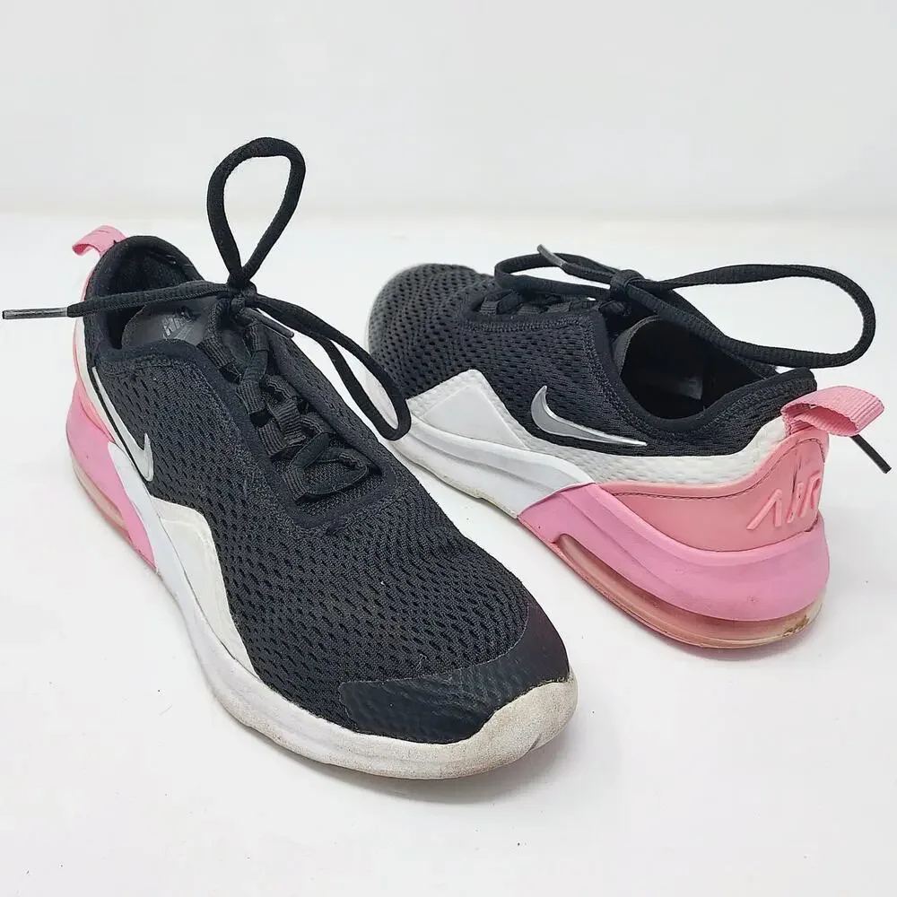 Nike Air Max Motion 2 Pink Black & White Lace Up Sneakers Size 4Y